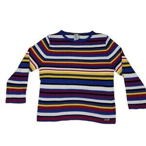Vintage Authentic Rockies Jeanswear Womens Large Shirt Stretch Pullover Striped
